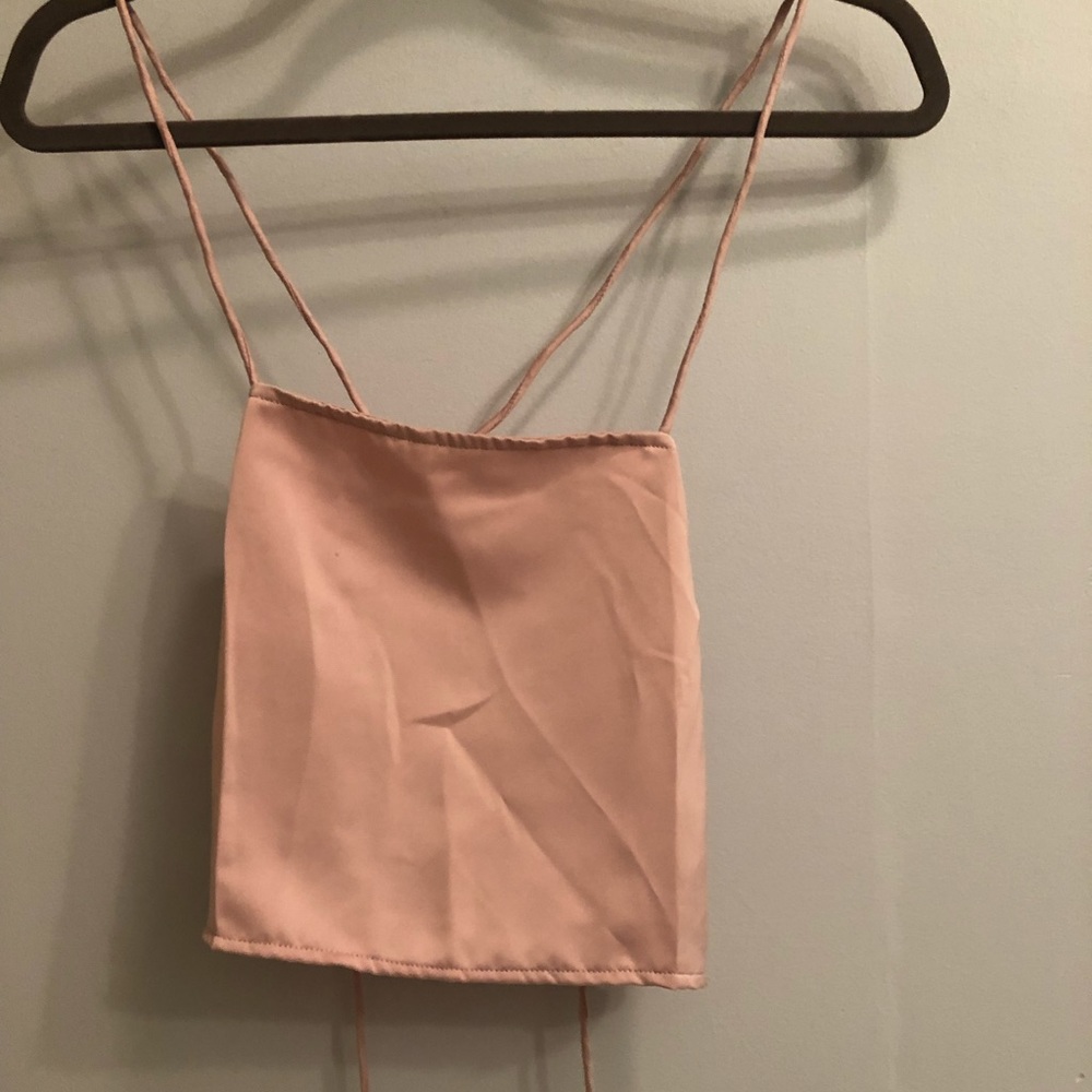 Lace up back crop top